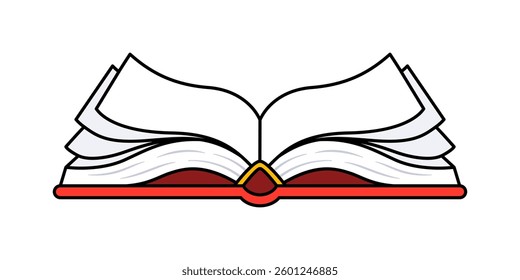 Vector Open Book Flat Design Illustration