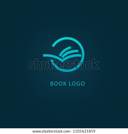 Vector open book logo. Education concept for design template. School, university, college icon. Manual, Encyclopedia, Education Centre, Training, Info, Library logotype.