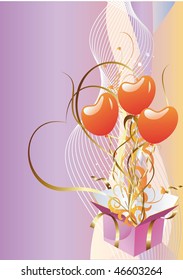  Vector open box with balloons