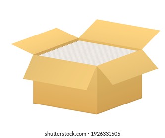 vector open box full of documents and papers