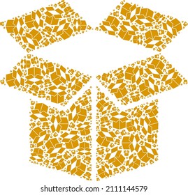 Vector open carton box icon composition. Open carton box composition is formed of repeating recursive open carton box pictograms. Recursive mosaic of open carton box icon.