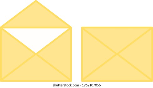 Vector open and closed envelopes clip arts. Message icons set isolated on white background. Business design element.