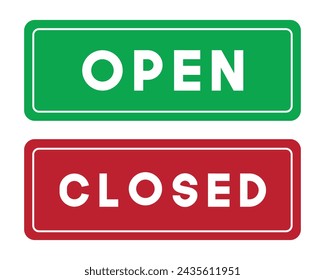 vector open and closed signs