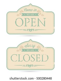 vector open and closed signs 