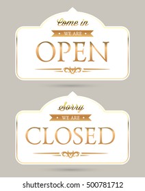 vector open and closed signs 