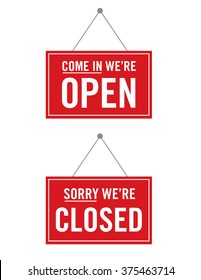 Vector Open and Closed Store Sign