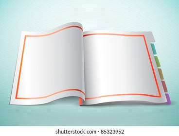 vector open colorful book with blank pages