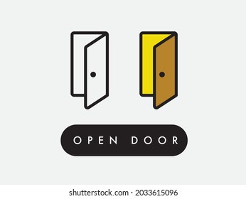 Vector open door icon illustration