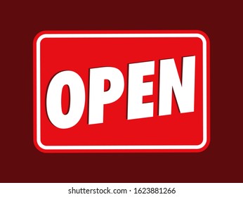 Vector open door sign, open sign design