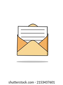 vector of an open envelope filled with an envelope