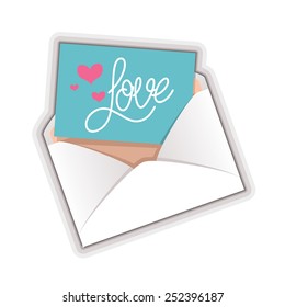 Vector open envelope with a greeting card