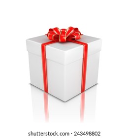 Vector open gift box illustration. Elements are layered separately in vector file.
