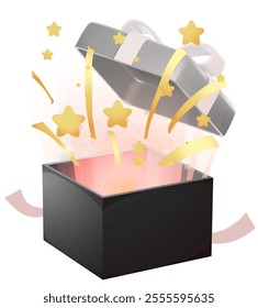 Vector open gift gift on big day