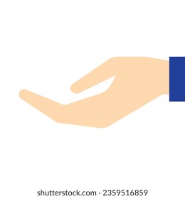 Vector open hand. empty human palm. vector illustration.