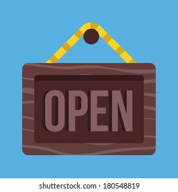 Vector Open Hanging Sign Icon