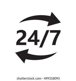 Vector open hours icon on the white background