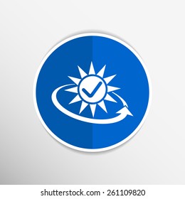 Vector open icon clock time delivery timetable day arrow sign.