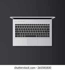 Vector open laptop isolated. Realistic illustration.