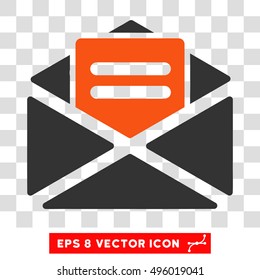 Vector Open Mail EPS vector pictogram. Illustration style is flat iconic bicolor orange and gray symbol on a transparent background.