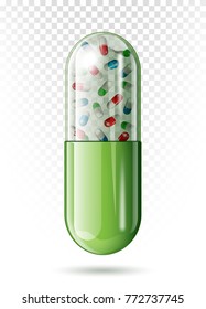 Vector open medical capsule pill
