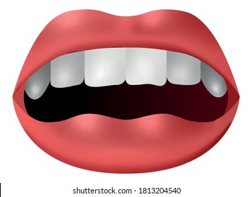 Vector open mouth in graphic style
