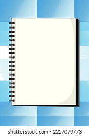 vector open notebook with hand drawn background