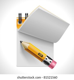 Vector open notepad with pencil XXL icon