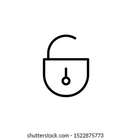 Vector open padlock vector icon