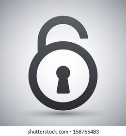 Vector open padlock icon