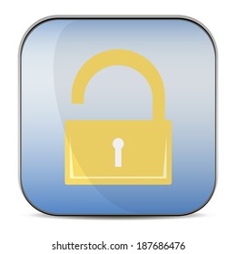 Vector open padlock icon