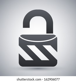 Vector open padlock sign