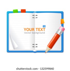 Vector open personal organizer book