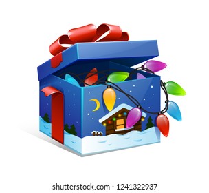 vector open present box