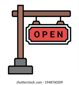  Vector Open Sign Outline Icon Design
