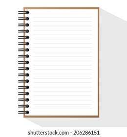 Vector open Spiral Brown note book wit line