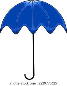 Paraguas abierto vectorial en derivados azules, azules y negros.