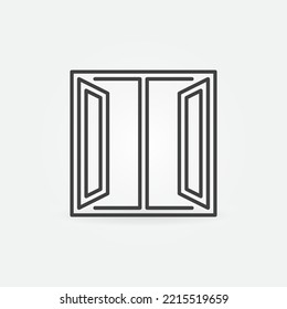 Vector Open Window concept simple icon or sign in outline style