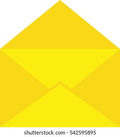 Vector open yellow envelope.