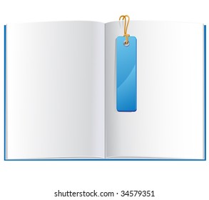 vector opened book with bookmark