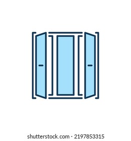 Vector Opened House Window concept colored icon or symbol