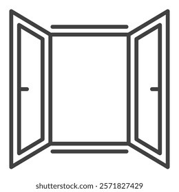 Vector Opened Window concept simple icon or sign in thin line style
