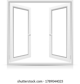 Vector opened window isolated on white background