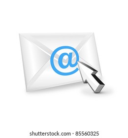 Vector opening email with cursor pointer
