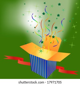 Vector opening surprise gift box