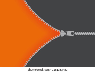 Vector opening zipper with orange base