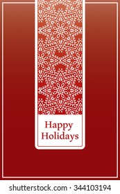 Vector openwork cover for book, magazine or greeting card for New Year, Christmas or wedding in winter style with paper cut abstract snowflakes. Christmas card. Holiday Background