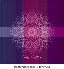Vector openwork cover for a book, magazine or greeting card for the New Year, Christmas or another holiday in the disco style with abstract snowflakes. Abstract background; vanguard card; kaleidoscope