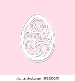 Vector openwork Easter egg art. Laser cut easter egg