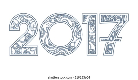 Vector openwork template 2017. 