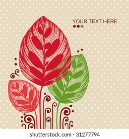 vector openworked leaf background with place for text.